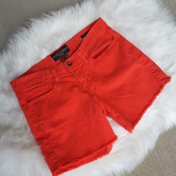 LUCKY BRAND ABBEY Raw Hem Shorts sz 6/28 - Picture 2 of 6